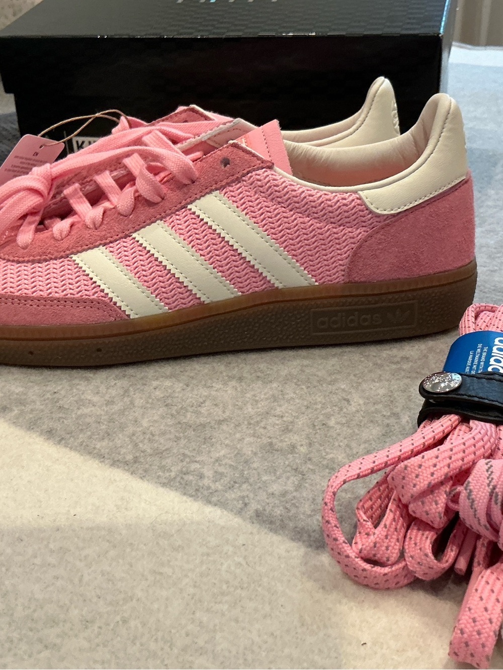 adidas X  messi x kith Pink Low-Top Sneakers with Cream Stripes - Picture 6 of 8